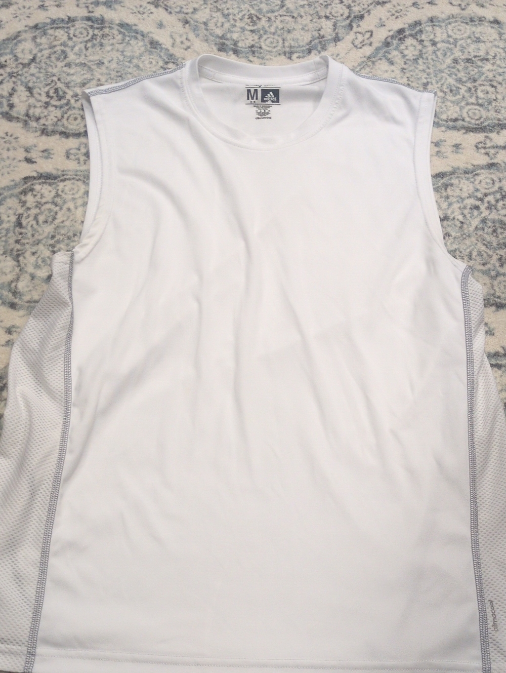 adidas White Men’s Sleeveless Athletic Tank